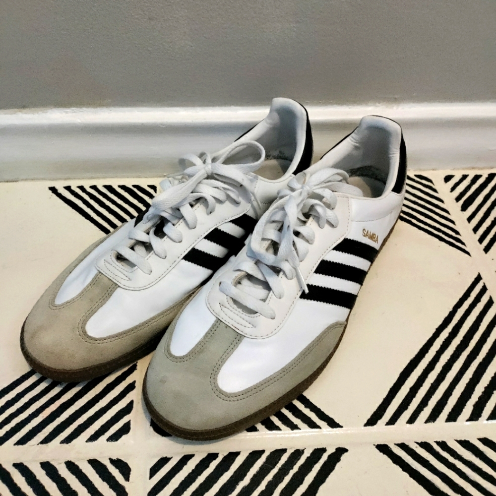 Adidas Men's Samba white and black sneakers size 13